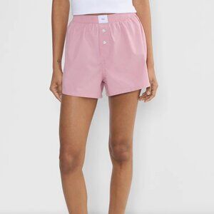 Aritzia TNA Cotton Dally Poplin Boxer Shorts Tart Pink XS NWT